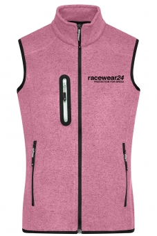 r24 Lady knit fleece vest pink 